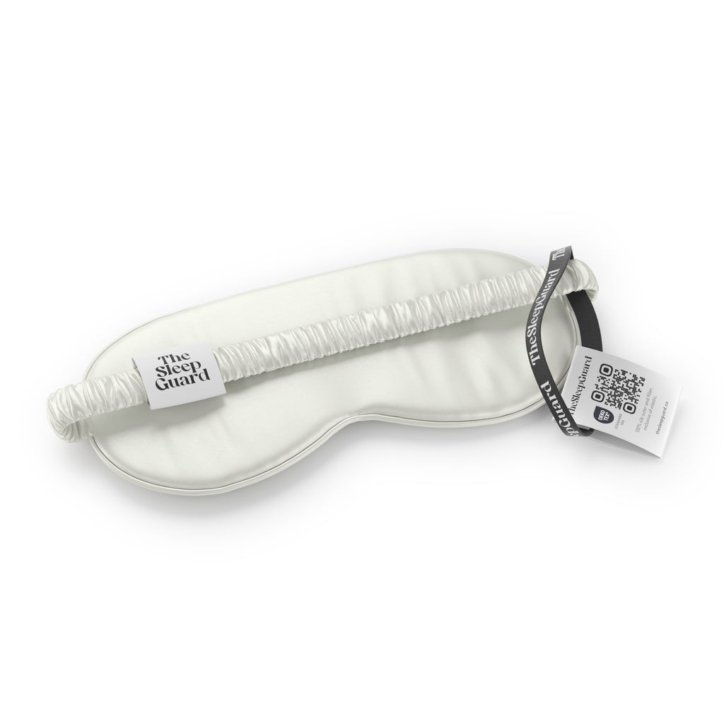 Pure Silk Sleep Mask [100% 6A Mulberry Silk, 22 Momme] - Ivory White